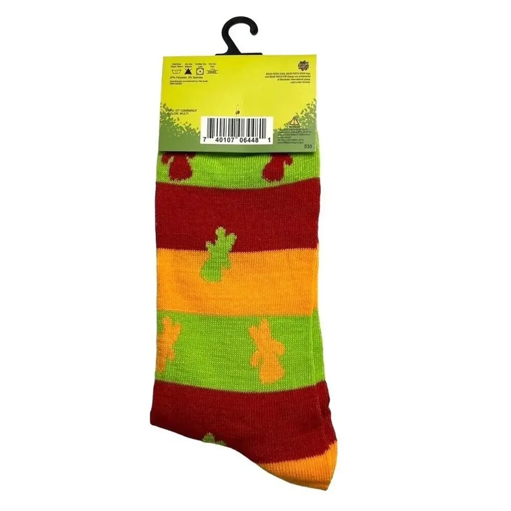 Odd Sox Unisex Sour Patch Kids Striped Novelty Crew Socks Orange Green Red